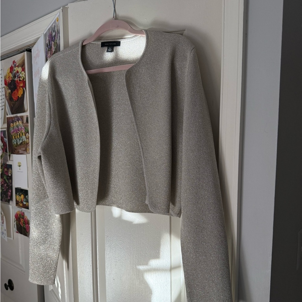 Shimmering Gold/neutral bolero sweater